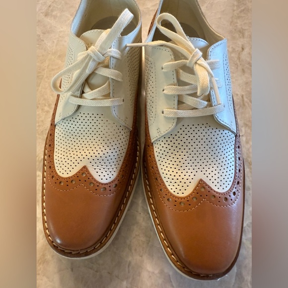 Cole Haan Women’s Original Grand Platform Wingtip Oxford - Pecan/Ivory - Picture 4 of 7